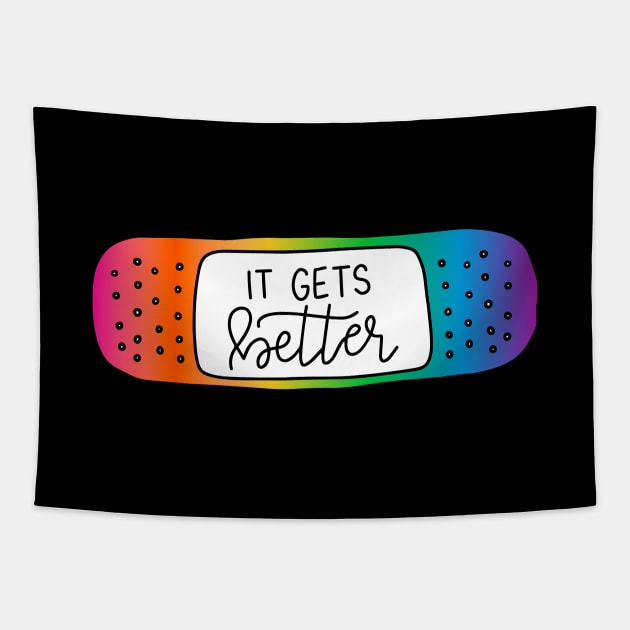 It Gets Better Rainbow Tapestry by Nia Patterson Designs