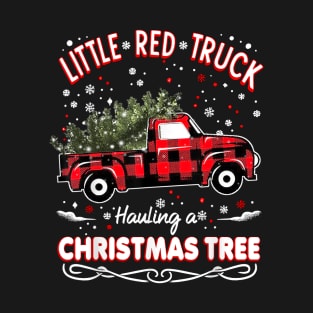 Vintage Wagon Red Truck Hauling A Christmas Tree Pajama Xmas T-Shirt