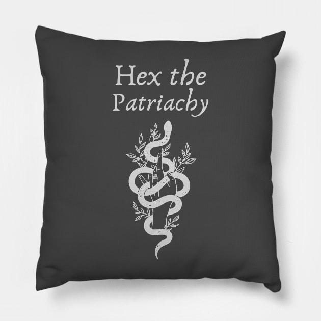 Hex The Patriarchy - Snake & Hand Pillow by Inimitable Goods