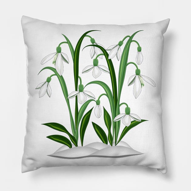 Snowdrops Pillow by Designoholic