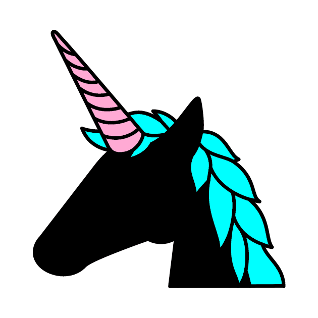 Cute minimalistic unicorn print by Quadrupel art