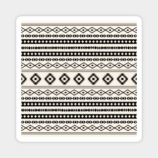 Aztec Black on Cream Mixed Motifs Pattern Magnet