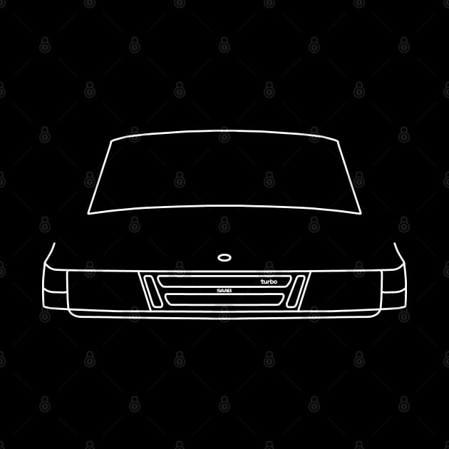 Saab 900 outline graphic (white) by soitwouldseem