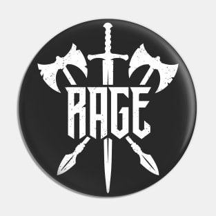 Barbarian Rage Weapons White Vintage Pin