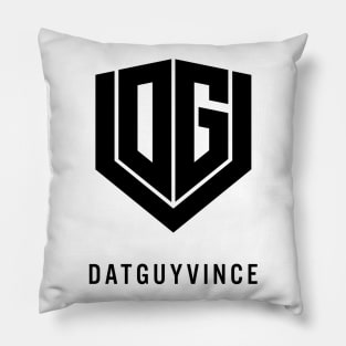 Black DGV Logo With Text Pillow