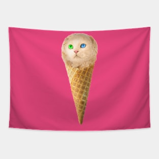 Ice Cream Cone Cat Tapestry