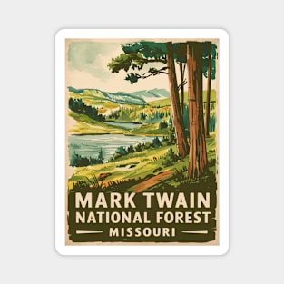 Mark Twain National Forest Missouri - Watercolor Travel Poster Magnet