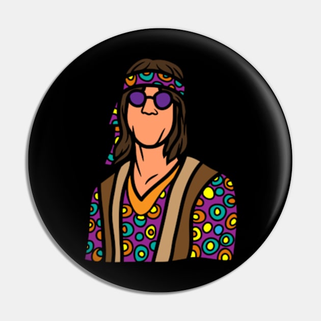 Hippie Soul with a funny t-shirt Pin by Retro Comic Books