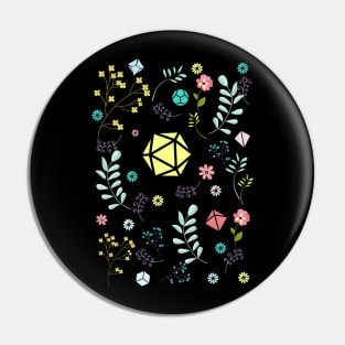 Flowers and Dice Set Pin