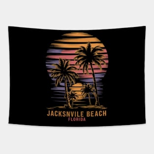 "Jacksonville Beach Sunset - Vaporwave Aesthetic Tee" Tapestry