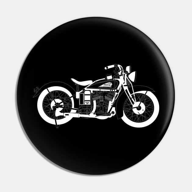 Indian Scout White Outline Pin by kindacoolbutnotreally