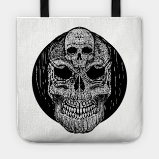 Creepy skull face Tote