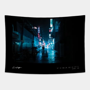 Neon Rain Tapestry