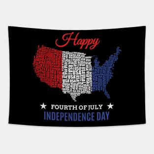 Red White and Blue Independence Day of United States Tapestry