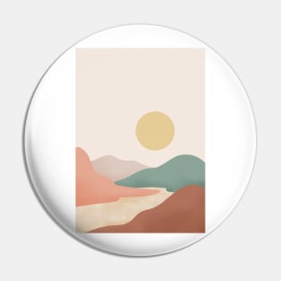 Modern Pastel Tones Mountains Pin