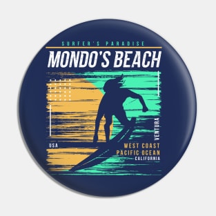 Retro Surfing Mondo's Beach Ventura, California // Vintage Surfer Beach // Surfer's Paradise Pin