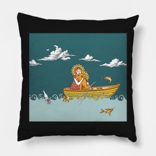 Crossing by the sea Pillow