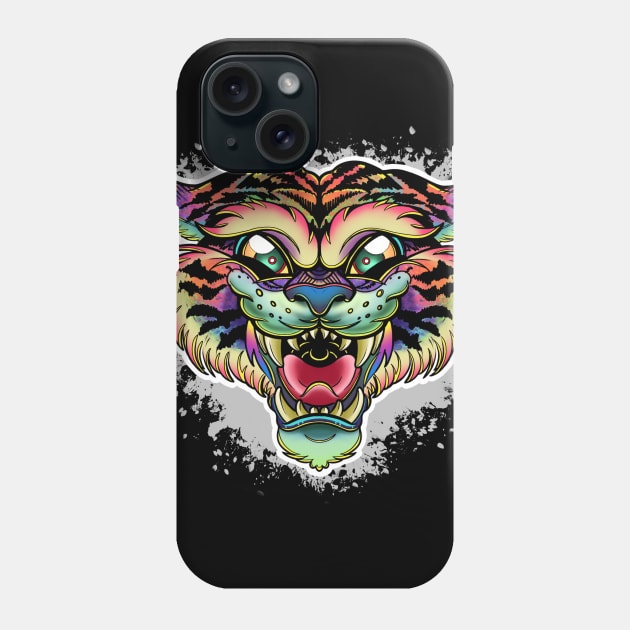 Technicolor Tiger Phone Case by InkyMcStapleface