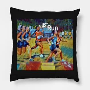 Just Run Running Sports 2020 Olympics Marathon Jog Colorful Pattern Pillow