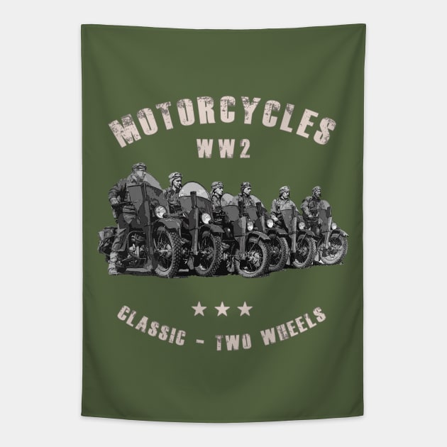 Classic vintage WW2 motorcycles Tapestry by Jose Luiz Filho