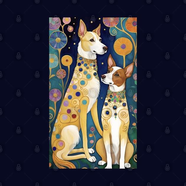 Gustav Klimt's Colorful Canine Whimsy: Vibrant Dog Illustration by FridaBubble