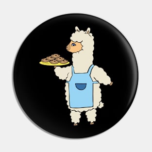 Cute alpaca with cookies. Pin