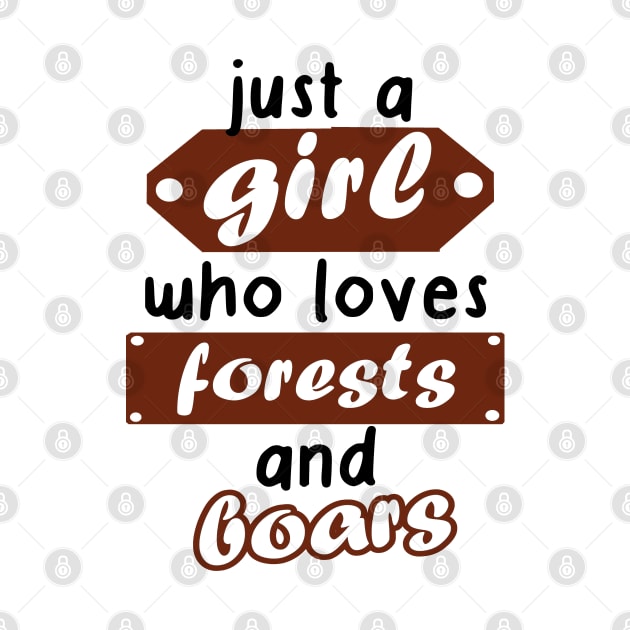 Wild boar girl women forest animals saying love by FindYourFavouriteDesign