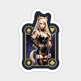 CATGIRL NEKO COSPLAY - POKER GAME NAIPE - FURRY - GATITA D2 Magnet