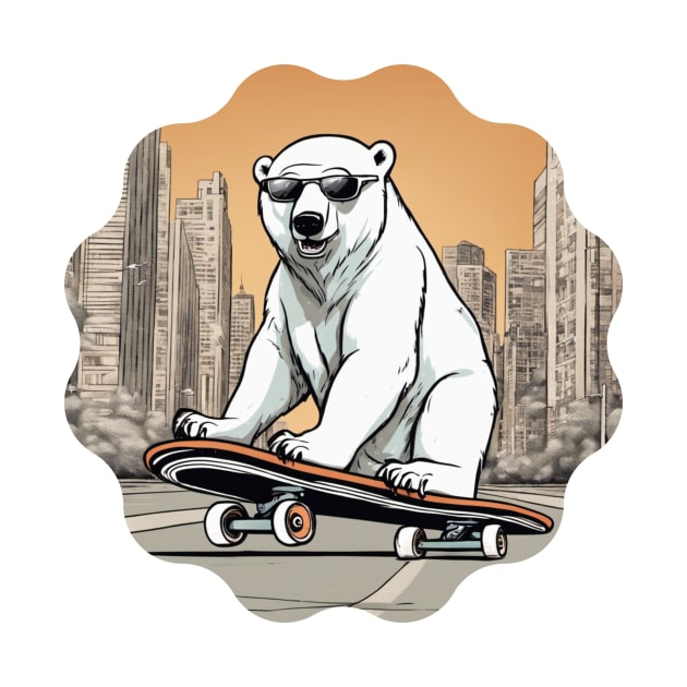 Urban Arctic Cruise: Ice Bear on Skate by arti_media