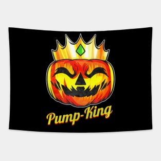Evil Pumpkin King Pump-king With Crown Halloween Tapestry