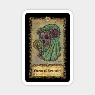 Queen Of pentacles. Eternal Bones Tarot Design (Colorful) Magnet