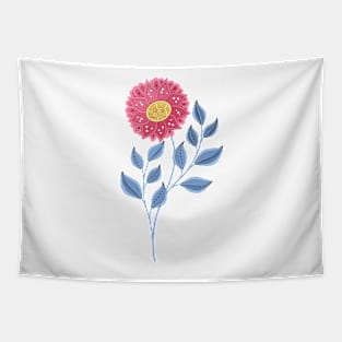 Print with Abstract Flowers Tapestry