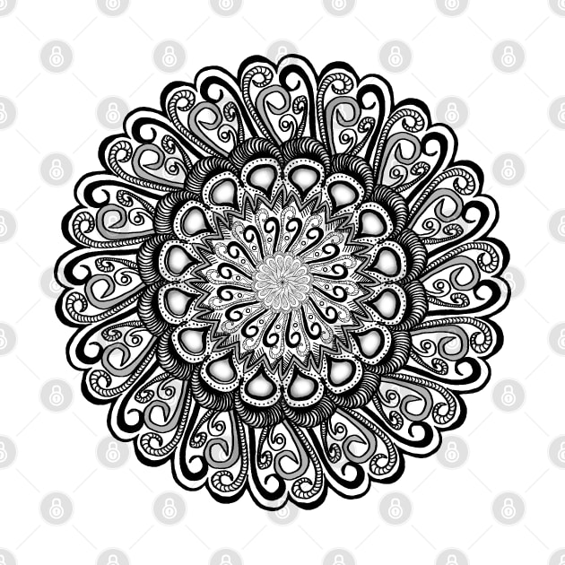 Mandala #14. Fronds and hearts mandala. by wiccked