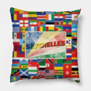 Seychelles Vintage style retro souvenir Pillow