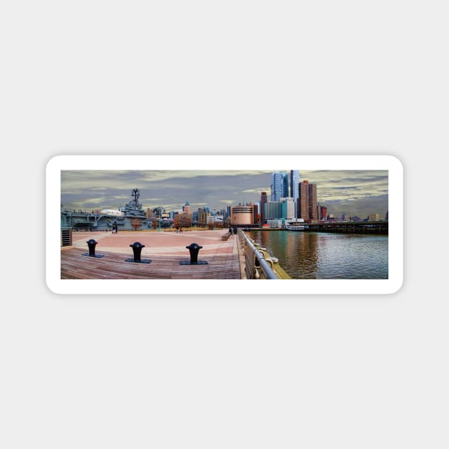 The Intrepid & West Side Piers Panorama, NYC, USA Magnet by Chris Lord