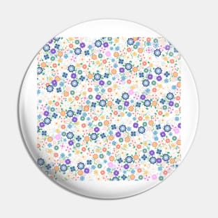 Sweet Colorful Ditsy Floral Pattern Pin