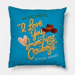 I Love You Smooching Cowboys Pillow