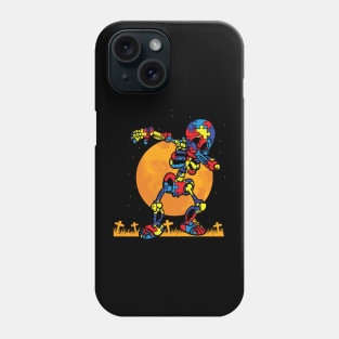 Dabbing Skeleton Autism Awareness Halloween Gift Phone Case