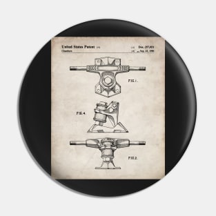 Skateboard Patent - Skater Retro Skating Art - Antique Pin