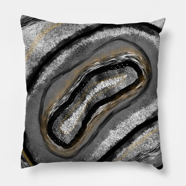 Black and Gold Geode Pillow by lizzyad