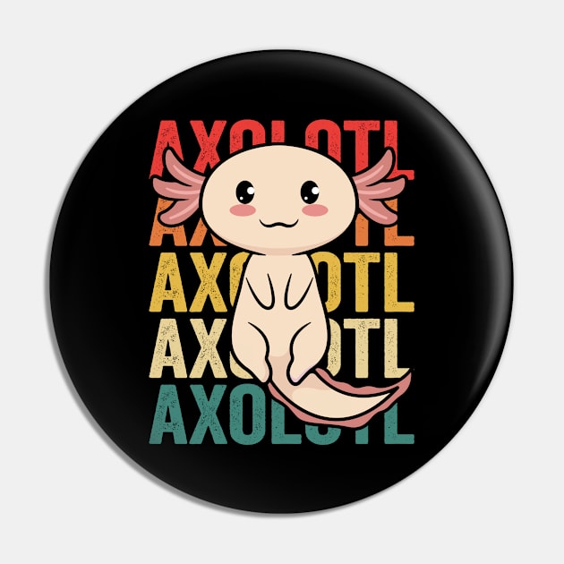 Axolotl Shirt Boys Girls - Cute Axolotls Kids Adults Pin by Boneworkshop