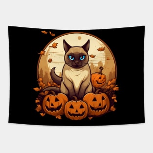 Siamese Cat Halloween, Cat Lover Tapestry