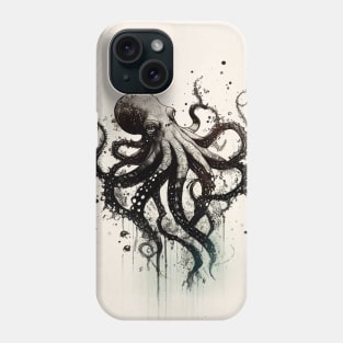 Octopus Ink Drawing Phone Case