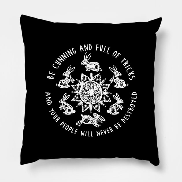 Watership Down - Frith's Promise (white) Pillow by Viergacht