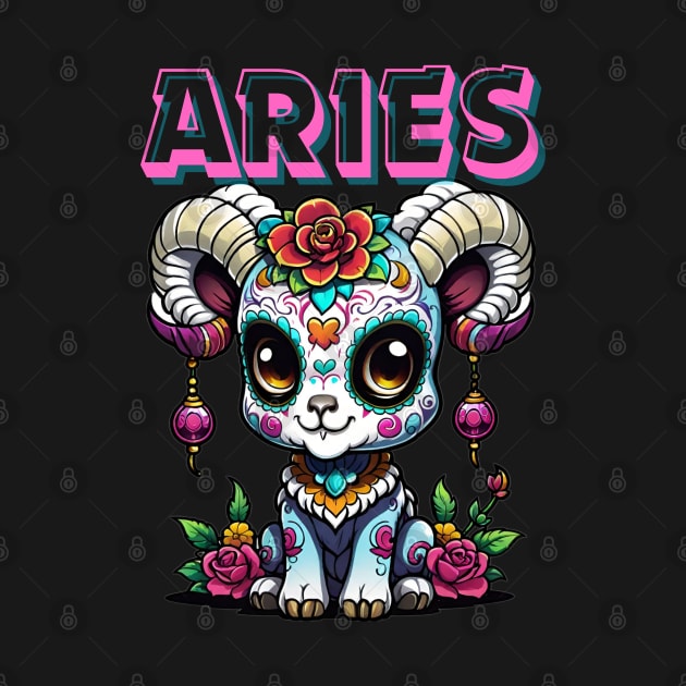 Adorable Sugar Skull Aries by Absinthe Society 