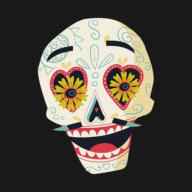 Floral sugar skull by NiceIO