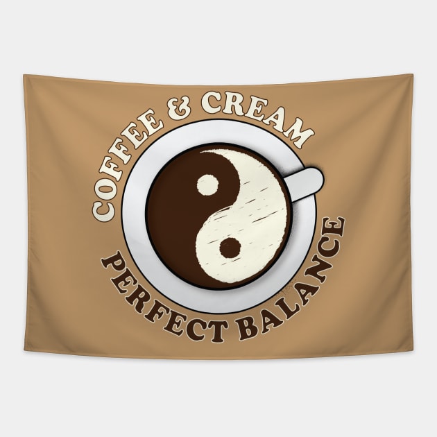 Yin Yang Coffee and Cream Tapestry by Finji