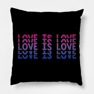 Vintage Retro Love is Love Bisexual Stacked Letters Bi Pride Pillow