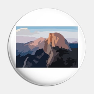 Half Dome in Yosemite National Park Digital Painting Pin