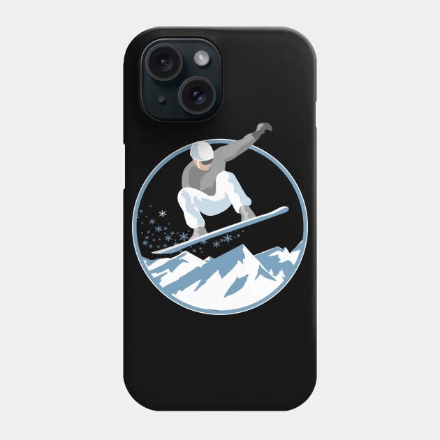 Winter Snowboarder Phone Case by boobear247